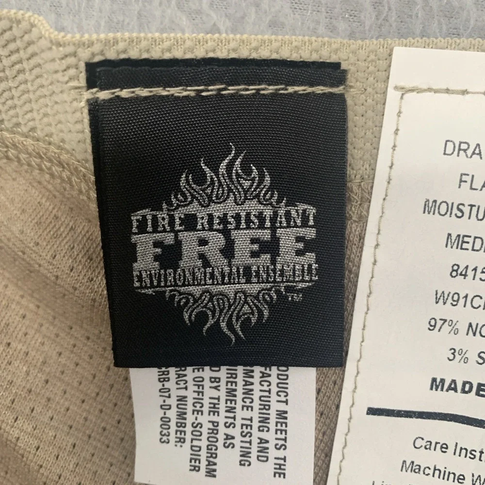 USGI Military Fire Resistant Nomex Flight Bottoms Base Layer Drawers‎ Tan Size M
